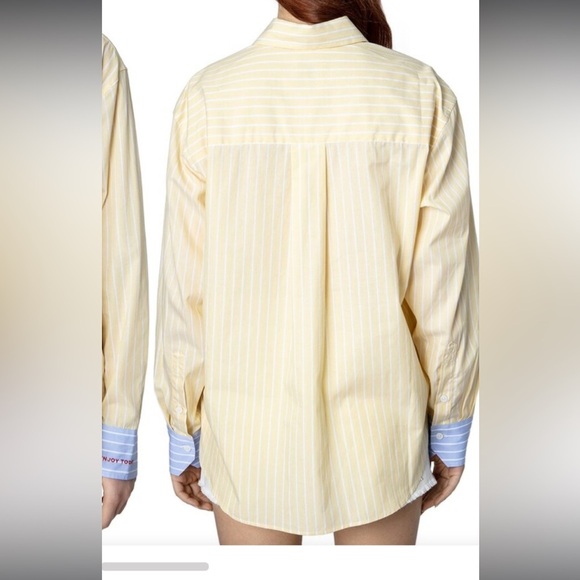 Zadig & Voltaire Long Sleeve Tais Raye button up Shirt NWT $250 casual designer - Picture 3 of 8